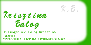 krisztina balog business card